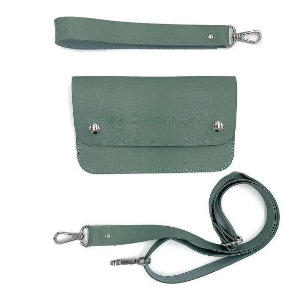 Bolgetta in pelle saffiano con accessori – Vari colori