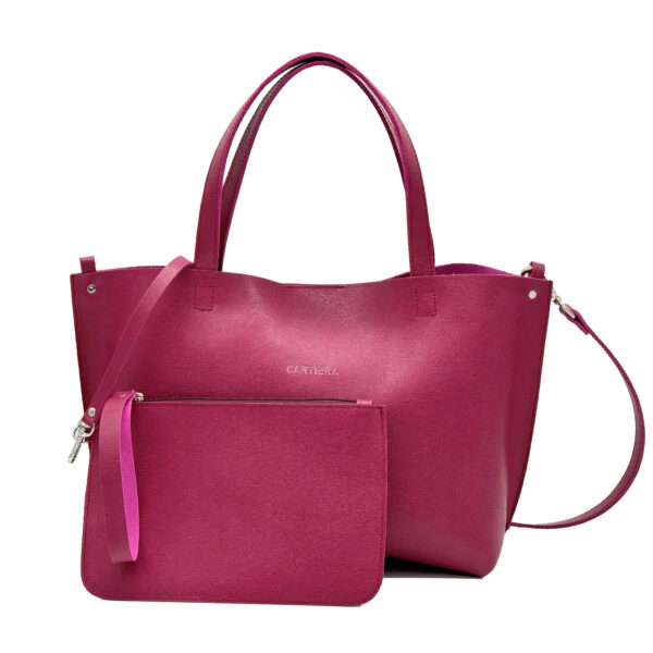 Tote bag Plus in pelle saffiano + pochette abbinata